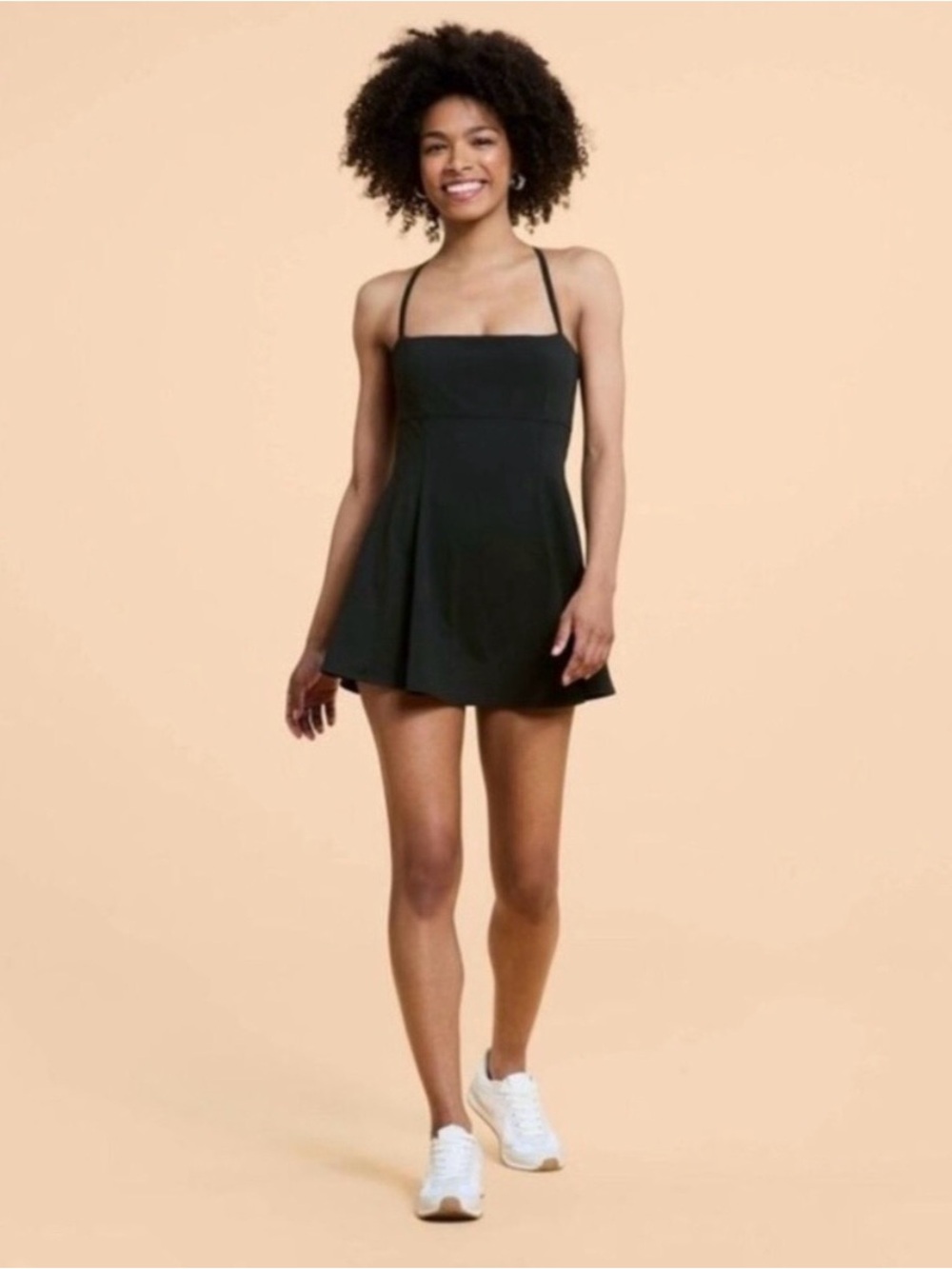 Women's Black Halter Skater Dress